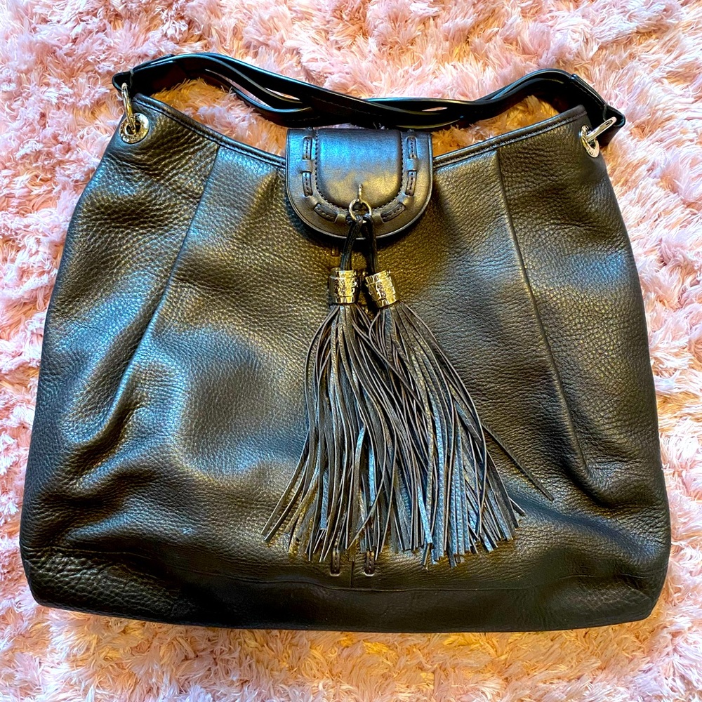 Tumi Bronze Leather Handbag